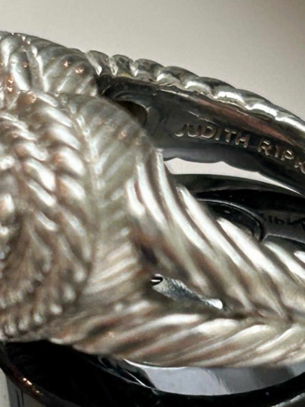 Retired EUC-Judith Ripka Sterling Silver 925 CZ Heart shaped w/Rope Style Trim - Picture 4 of 8